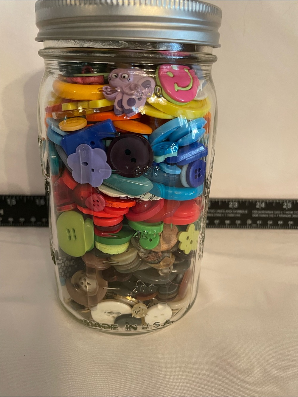 Assorted Color Kids Buttons Jar - Multi-Color Craft Buttons
